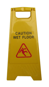 Πλαστική πινακίδα τύπου λάμδα (κολωνάκι σήμανσης) "WET FLOOR"_Εμπρόσθια όψη