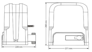 Διαστάσεις μοτέρ συρόμενης πόρτας SLG600