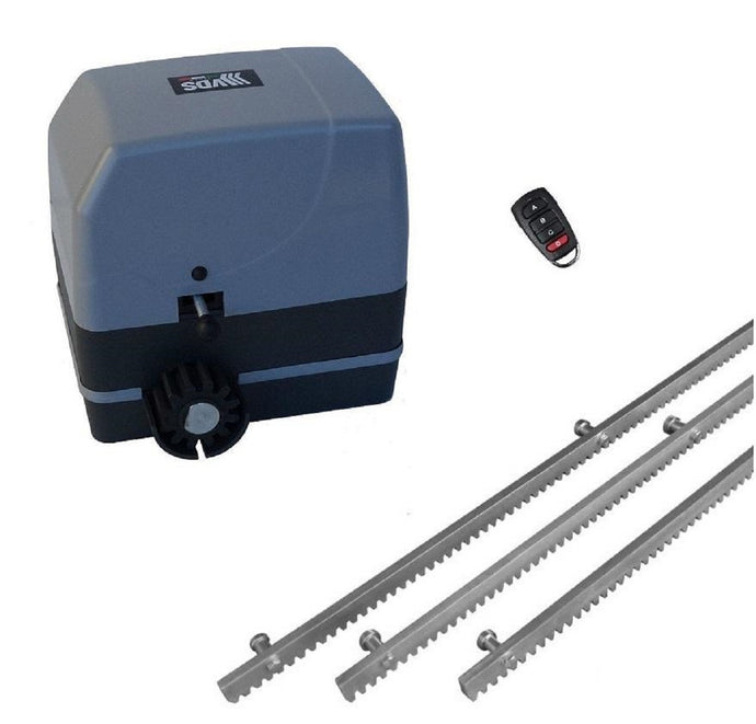Σετ μοτέρ συρόμενης πόρτας VDS Simply SL600 (Kit-Economy) S με ενσωματωμένο πινακοδέκτη, 3m μεταλλική κρεμαγιέρα και 1 τηλεχειριστήριο