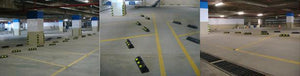 Ενισχυμένο ανακλαστικό μονό στοπ τροχών πάρκινγκ σε μεγάλο χώρο στάθμευσης PARK-DH-PB-4