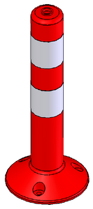 Πλαστικό κολωνάκι πεζοδρομίου απλό 45cm PARK-DH-FP-1-45_Όψη