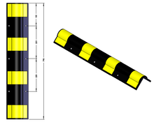 Φόρτωση εικόνας στο εργαλείο προβολής Συλλογής, Διαστάσεις γωνιάς στρογγυλεμένης ακμής από λάστιχο PARK-DH-128

