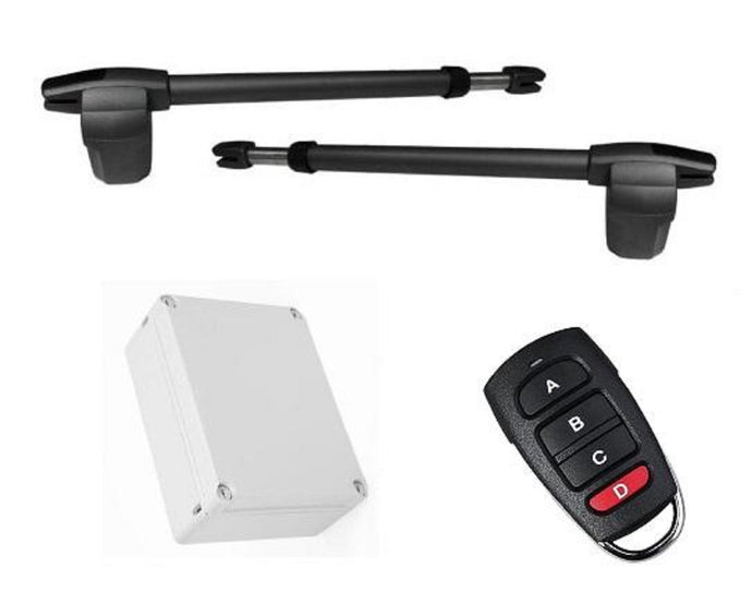 Κιτ μοτέρ ανοιγόμενης πόρτας δίφυλλης με δύο μοτέρ Motorline Professional LINCE 400, πινακοδέκτη ProfelmNet 3114 σε στεγανό πλαστικό κουτί και ένα τηλεχειριστήριο